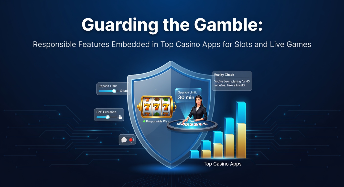 Schermafbeelding van een casino-app met responsible gambling features zoals stortingslimieten en realiteitschecks zichtbaar op een mobiel apparaat