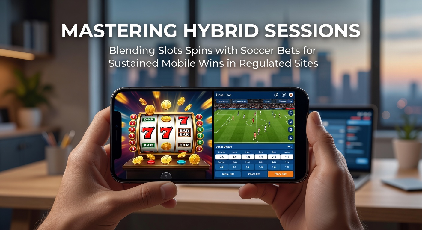 Mobiele speler die slots draait terwijl een voetbalwedstrijd live streamt op een gereguleerde casino-app