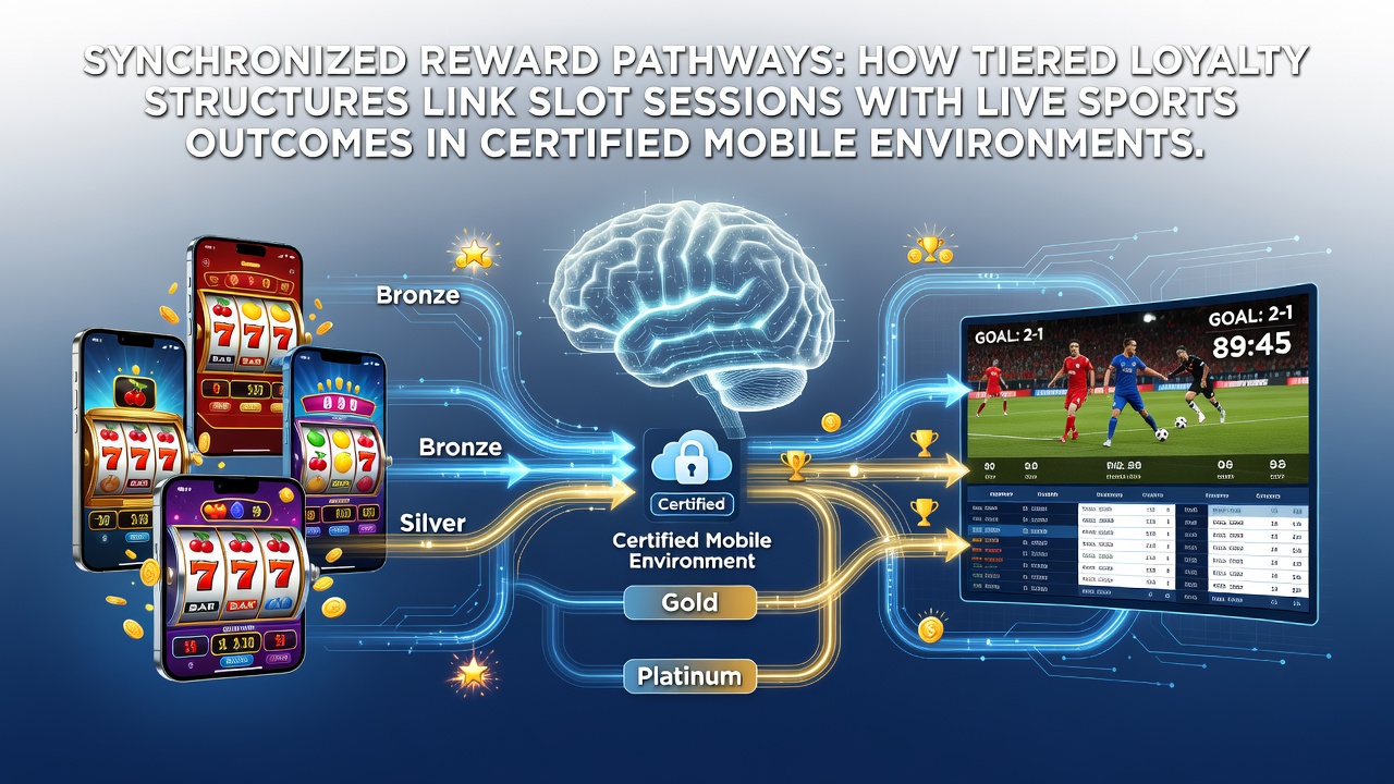 Mobiele app interface met gelaagde loyaliteitsbeloningen die slots en sportweddenschappen verbinden