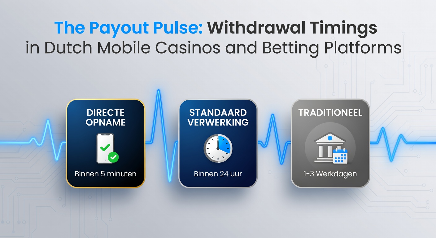Grafiek die uitbetalingstijden weergeeft voor populaire betaalmethoden in Nederlandse mobiele casinos, met balken voor iDEAL, bankoverschrijving en e-wallets