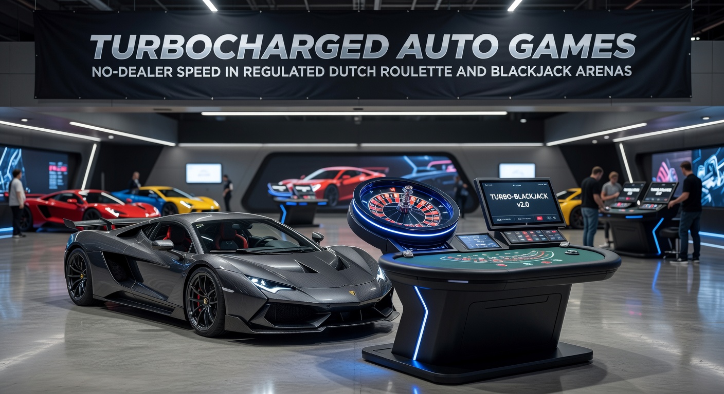 Snelle auto-roulette wiel dat draait in een digitaal casino, met flitsende graphics en snelle inzetten