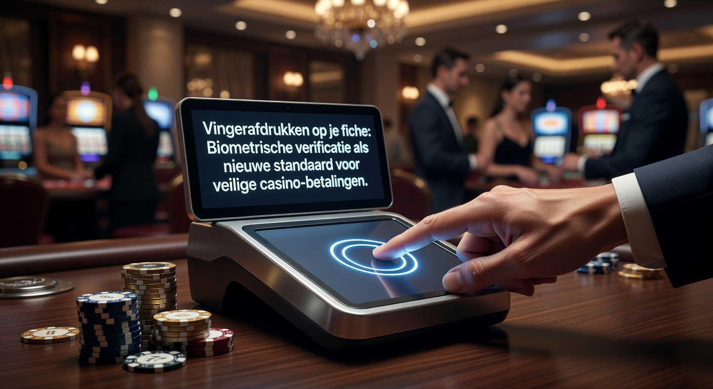 Close-up van een mobiele app met vingerafdrukverificatie voor een casino-opname, met veilige slot- en roulettegrenzen op de achtergrond